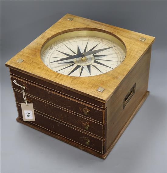 A mahogany games compendium with compass top